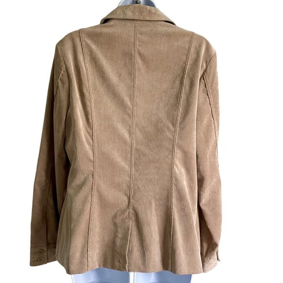 Croft & Barrow Tan Corduroy Button Up Shirt Jacket Women's Medium - Picture 7 of 11